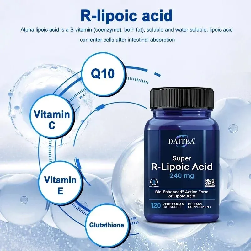 R-Lipoic Acid - Powerful Antioxidant Properties Helps Maintain Cells Energy & Skin Health Cardiovascular Health