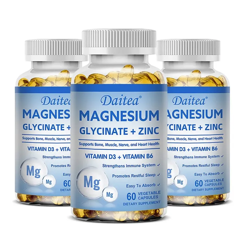 Glicinato de magnésio + zinco - melhora a qualidade do sono, promove a saúde cardiovascular dos ossos e do coração, promove a digestão intestinal