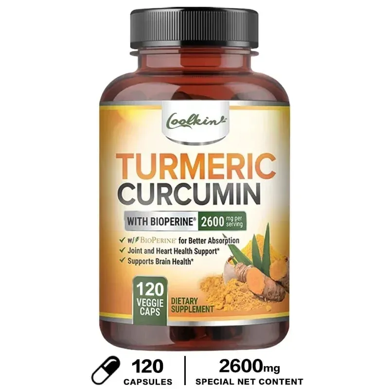 Curcumin Supplement with Black Pepper 2600 Mg Contains 95% Curcumin Enhanced Absorption Joint Support Supplement