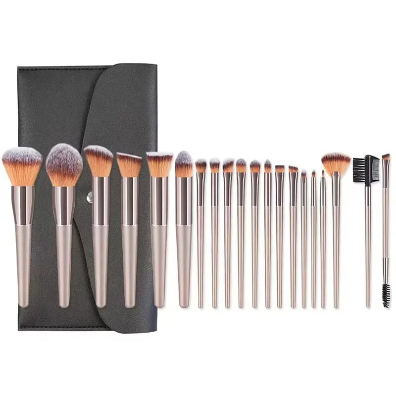 20/40Pcs Makeup Brushes and Sponges Set Brown Makeup Puff Beauty Egg Headband Wristband Remover Kit Makeup Tool Gift