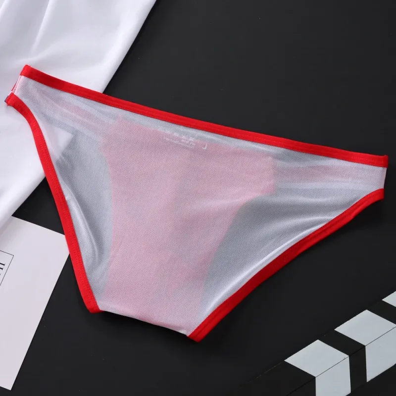 Novo gxsr emenda cintura lateral garfo alto cuecas masculinas com rosca de seda gelo moda cintura baixa esportes hip lift cuecas masculinas