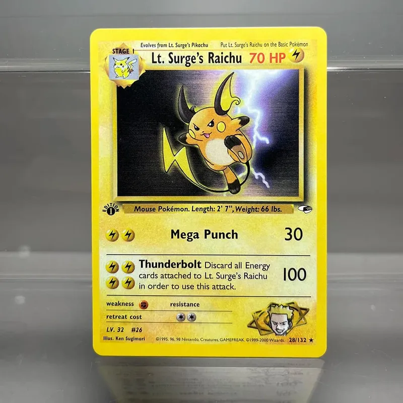 Cartões pkm 1ª edição desafio de academia 1996 conjunto de base cartões de folha única mewtwo gengar raichu jogo coleção cartões ptcg cartões proxy