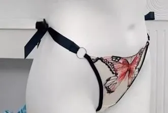 Reggente Pizzo Francese Farfalla Rete Trasparente Spalline Elastiche Senza Spugna Set Intimo S-XL Nuovo Morbido