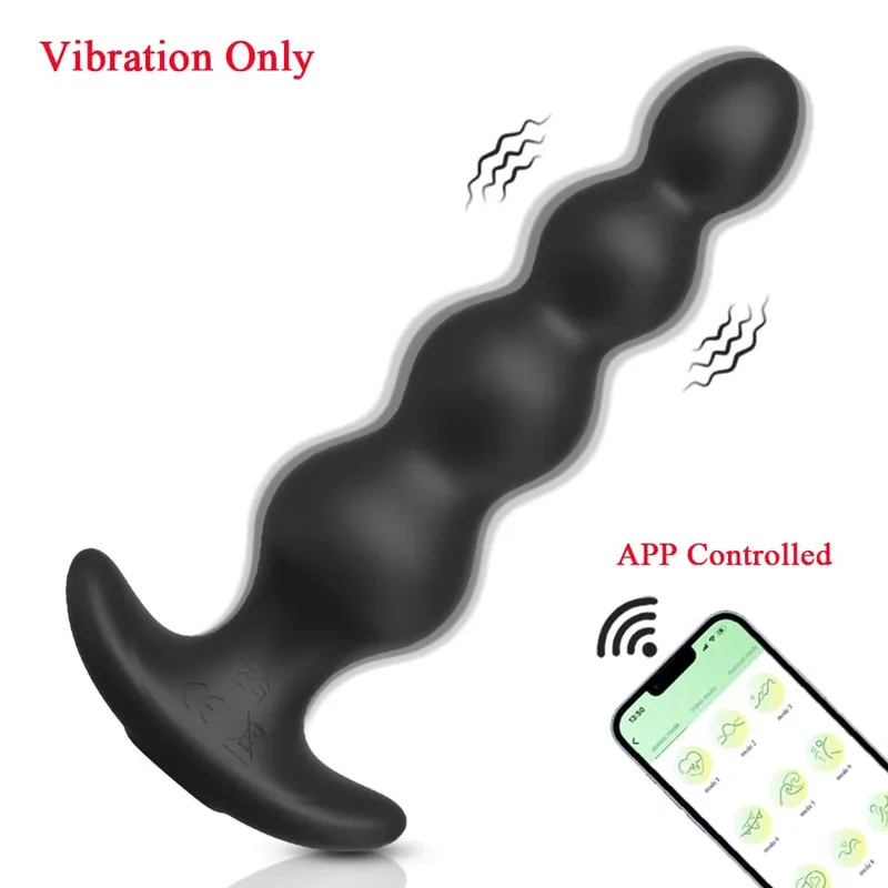 Vibratório anal grânulos butt plug vibrador 360 ° rotação masculino massageador de próstata plug anal estimulador brinquedos sexuais para mulheres homens