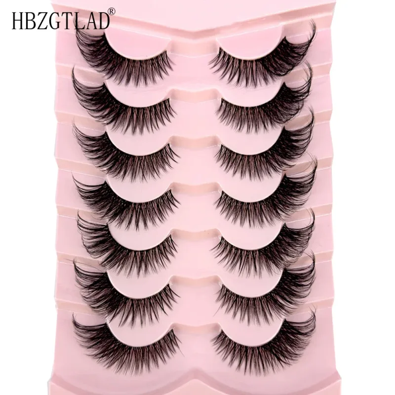 7/8PairsCat Eye Eyelashes manga Lashes 3D Clear Band Lashes naturalHalf Lashes End Eye Elongated Mink Eyelashes Fluffy Eyelashes
