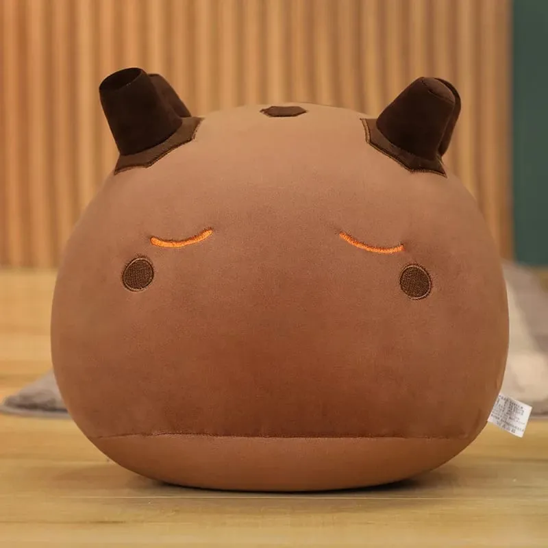 새로운 10cm 애니메이션 프로젝트 귀여운 Genshin 충격 점액 플러시 베개 완구 Kawaii 만화 애니메이션 베개 완구 어린이를위한 생일 크리스마스 선물