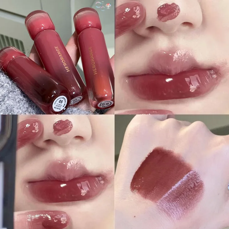 Uva fumada roxo vermelho lábio esmalte espelho água brilho labial hidratante batom líquido matiz claro maquiagem coreano feminino cosméticos — image 3