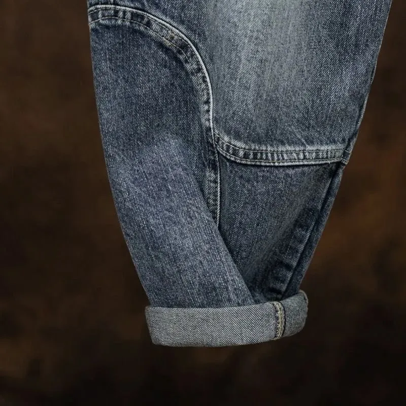 2023 Spring and Autumn New Classic Fashion With Solid Color Cargo Jeans Men Casual Loose Comfortable High Quality Pants 28-36