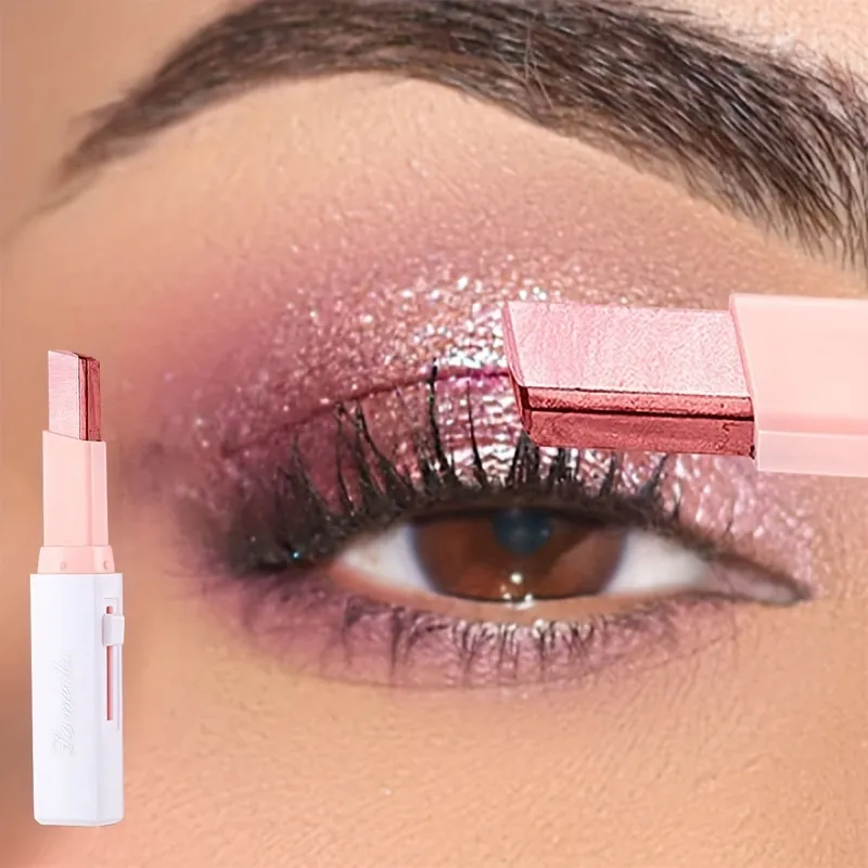 Dupla cor sombra vara perolado sombra lápis glitter forro iluminador multicolorido sombra de olho maquiagem cosméticos — image 2