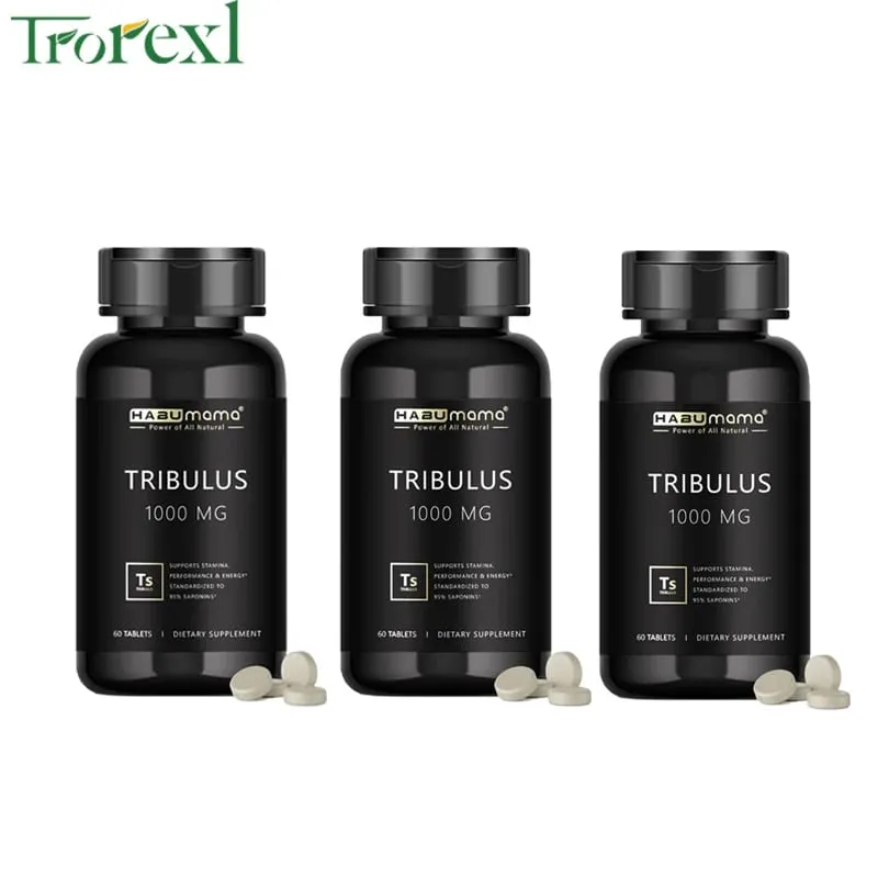 Comprimidos de Tribulus Terrestris de alta pureza, suplemento masculino que aumenta a resistência energética e ação rápida 60 comprimidos