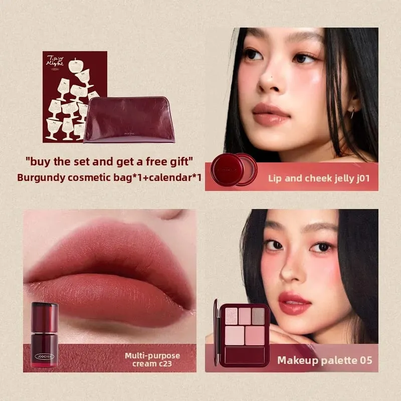 限量版化妝禮品組包括唇釉腮紅和眼影盤全套臉部化妝套裝帶化妝包