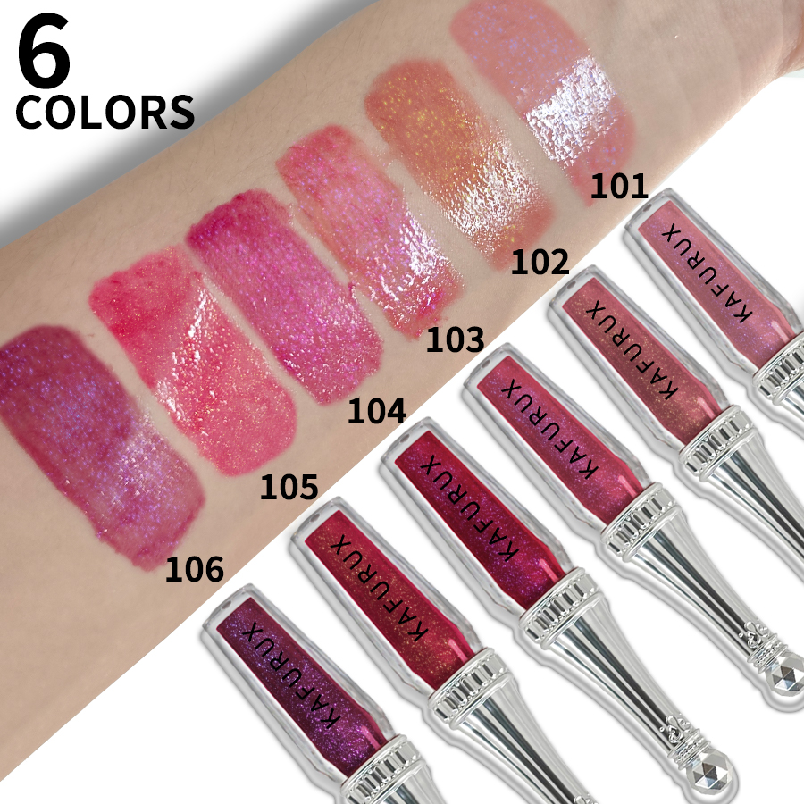 6 cores glitter batons líquidos shimmer brilhante lipgloss perolado matiz labial hidratante longa duração maquiagem esmalte labial para wom — image 3