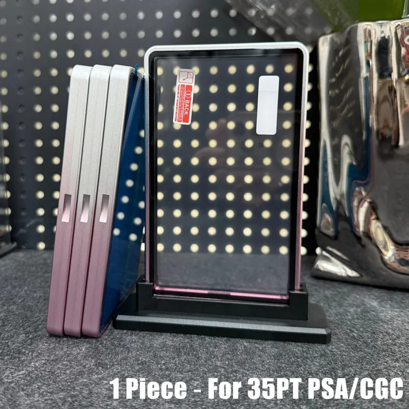 Multicolor gradiente cor liga de alumínio cartão comercial proteger titular caixa de metal para 35pt psa cgc cartão graduado