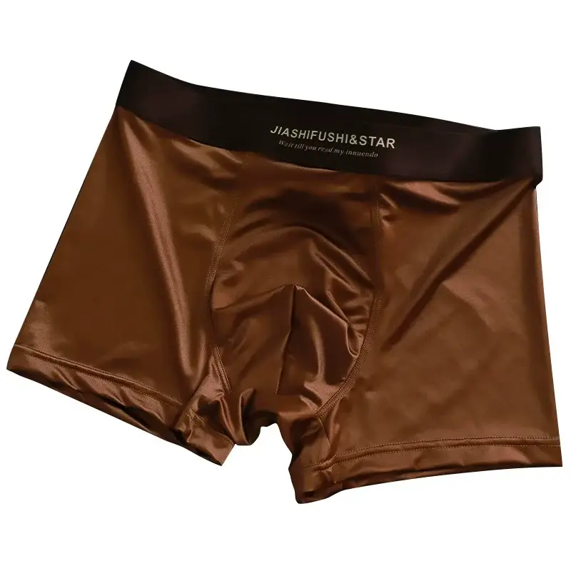 Cuecas de boxe de fibra masculina respirável 4 tamanhos, roupa íntima respirável confortável, tecido de malha de estiramento médio, cor sólida — image 11