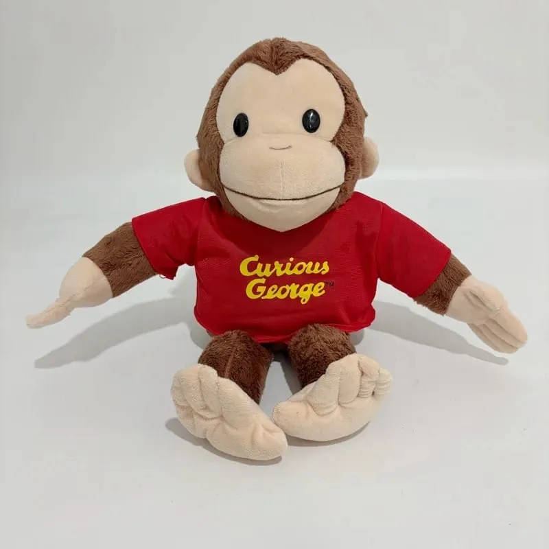 Novo anime fogo departamento bombeiro curioso george pelúcia bonito bebê curioso george macaco pelúcia animais macios plushie travesseiro boneca brinquedo — image 7