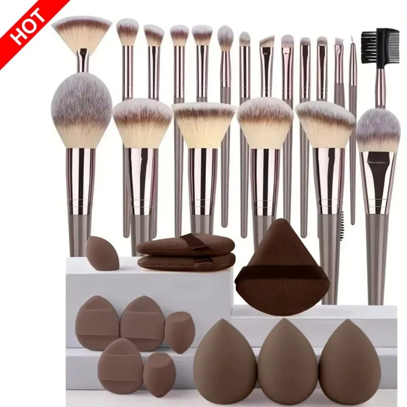 Profissional 3-20 pçs pincéis de maquiagem conjunto macio macio fundação sombra corretivo mistura kabuki ferramenta de beleza feminina