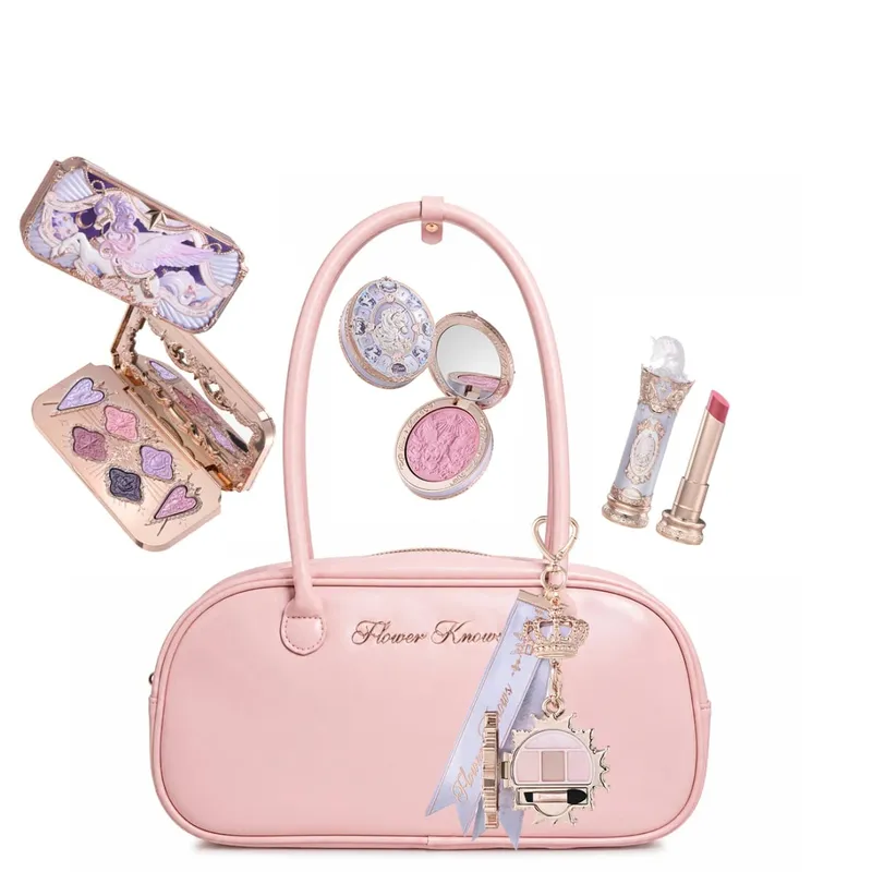 Flor sabe cavaleiro unicórnio conjunto de maquiagem sombra blush batom com sacola bonito kawaii beleza presente conjunto edição limitada — image 8