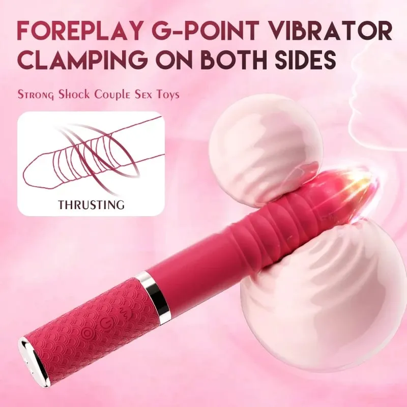 Empurrando Vibrador G Spot Clitoral Vibrador À Prova D 'Água & Recarregável Realista Silicone Vibrador Vibrador Rosa Brinquedos Sexuais para Mulheres