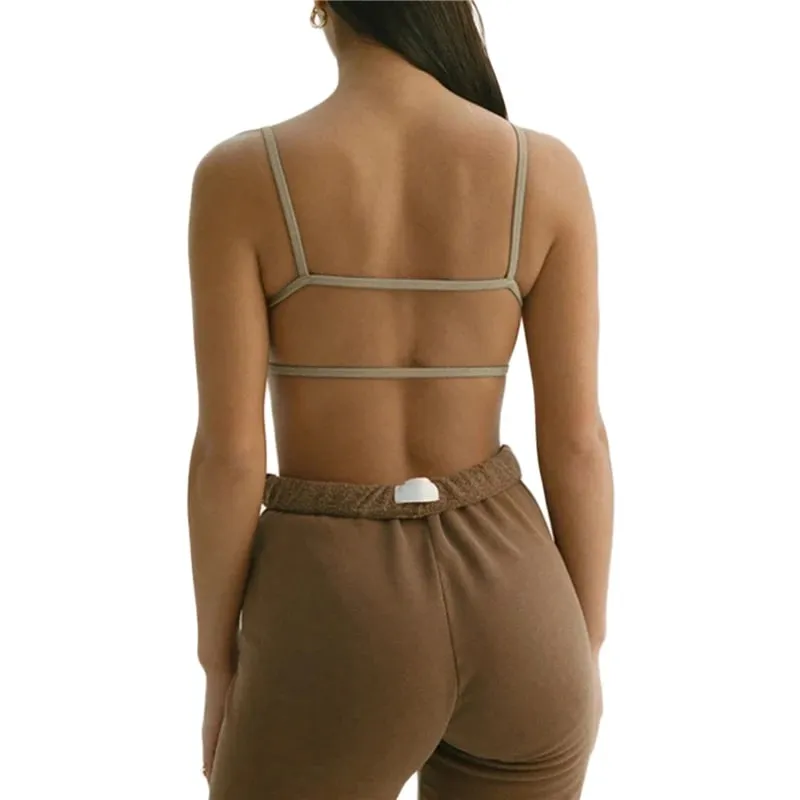 Lamuusaa y2k tops femininos roupas sexy cor sólida alça espaguete sem mangas sem costas colete com nervuras básico camisetas verão streetwear — image 7