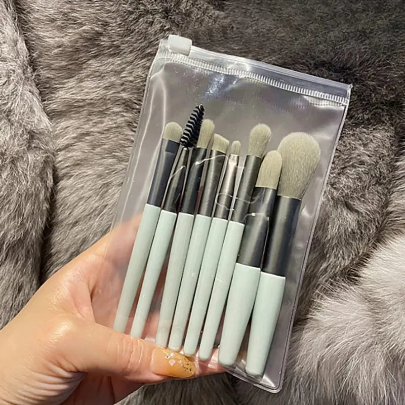 Conjunto de pincéis de maquiagem macios e macios para base cosmética, blush em pó, sombra, kabuki, pincel de maquiagem para mistura, ferramenta de beleza 8 tamanhos