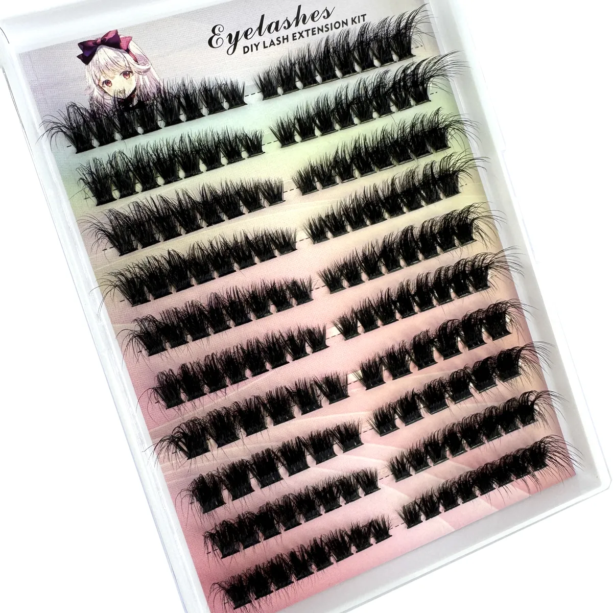 Links + Rechts Wimperverlenging Cat/Fox Eye Effect Lash Enkele Clusters 3D Piekerige Natuurlijk Uitziende DIY Gesegmenteerde Wimperextensies