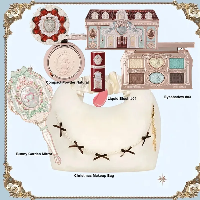 Flor sabe conjunto de maquiagem caixa completa cisne urso jardim coleção em relevo blush brilho batom kit fundação tudo em kit de maquiagem