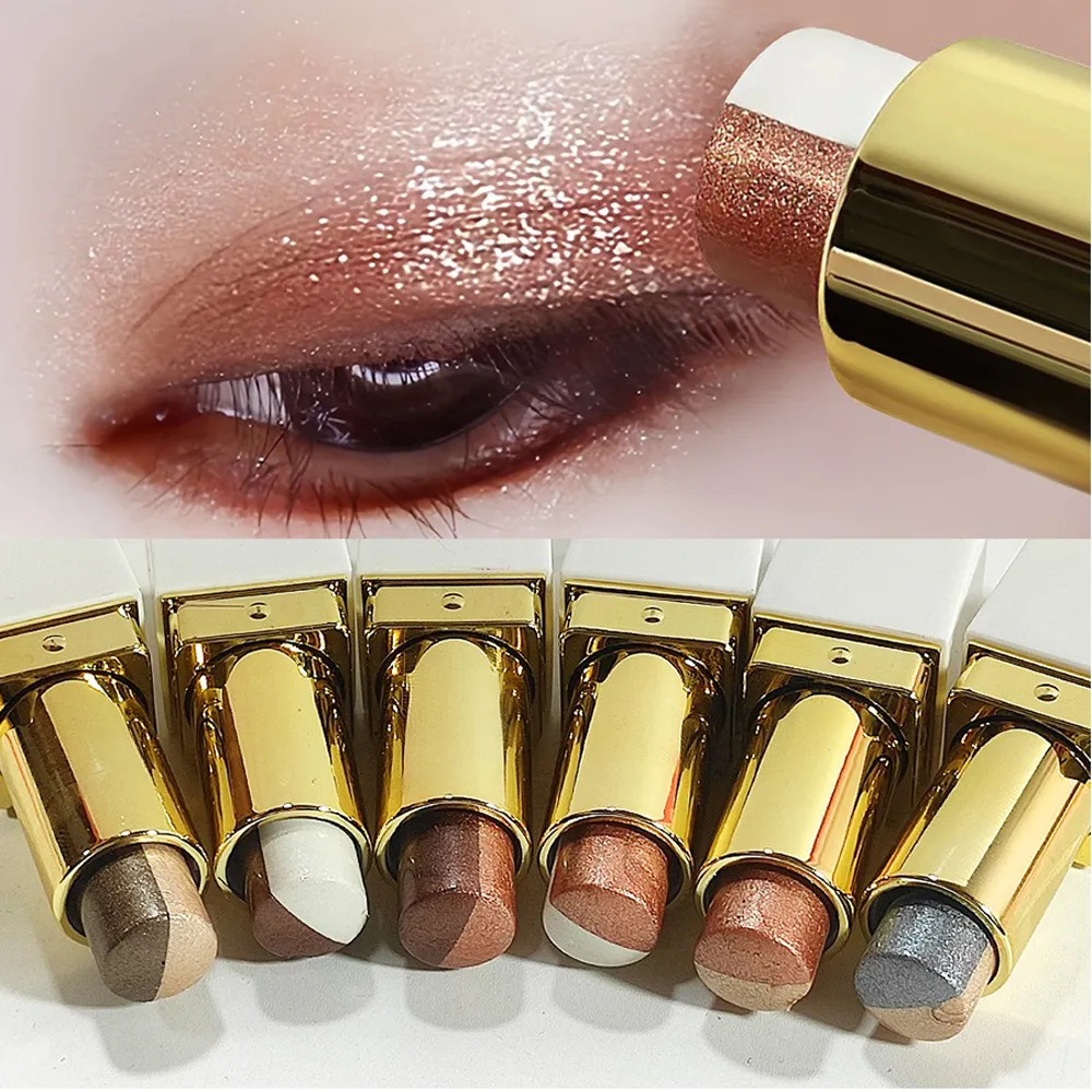 Double Color Eyeshadow Stick Glitter Highlight Shadow Stick Eye Makeup Waterproof Lasting Shimmer Metallic Eyeshadow Makeup — image 1