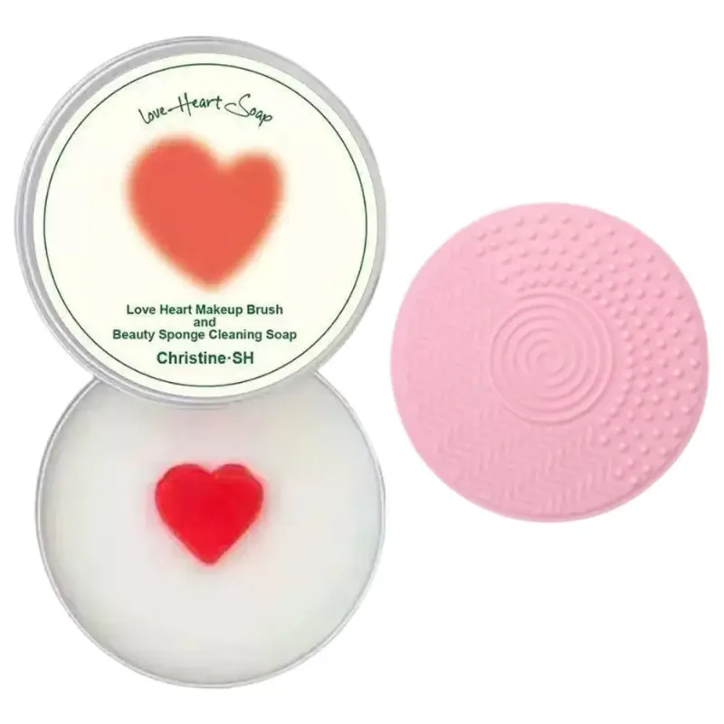 Sabonete limpador de pincel de maquiagem com tapete de silicone limpa profundamente a maquiagem à prova d'água para pincéis e esponjas de maquiagem sintética e natural