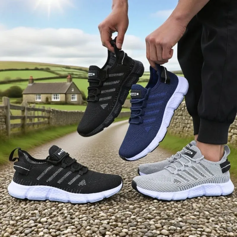 Tênis de corrida de sola macia para homens malha respirável flexível tênis casuais confortáveis ​​solas sustentáveis ​​sapatos de treinamento de tênis