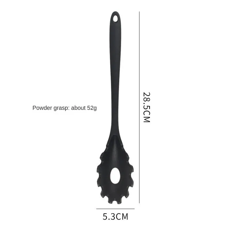 1 ‌ /7-Piece Silicone Kitchen Utensil Set - Non-Stick Spatula Spoon Skimmer Pasta Clip & More for Cooking & Baking