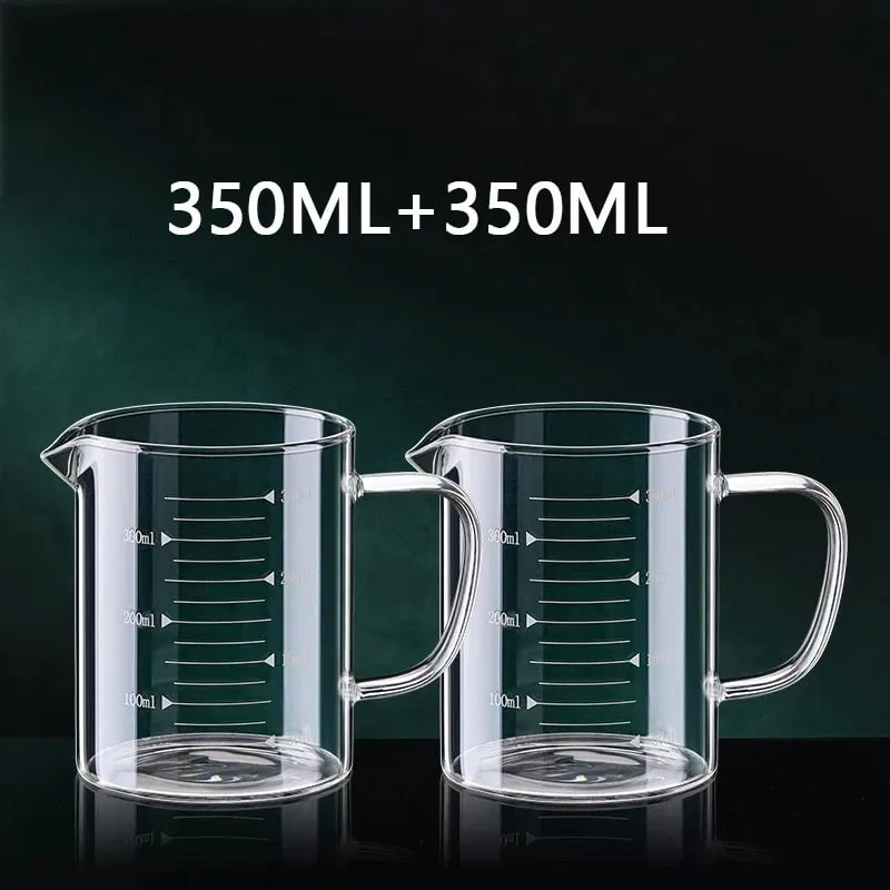 1/2 pces copo de medição de vidro com alça resistente ao calor copo de laboratório cozinha leite café caneca de medição 250/350/500/1000ml — image 18