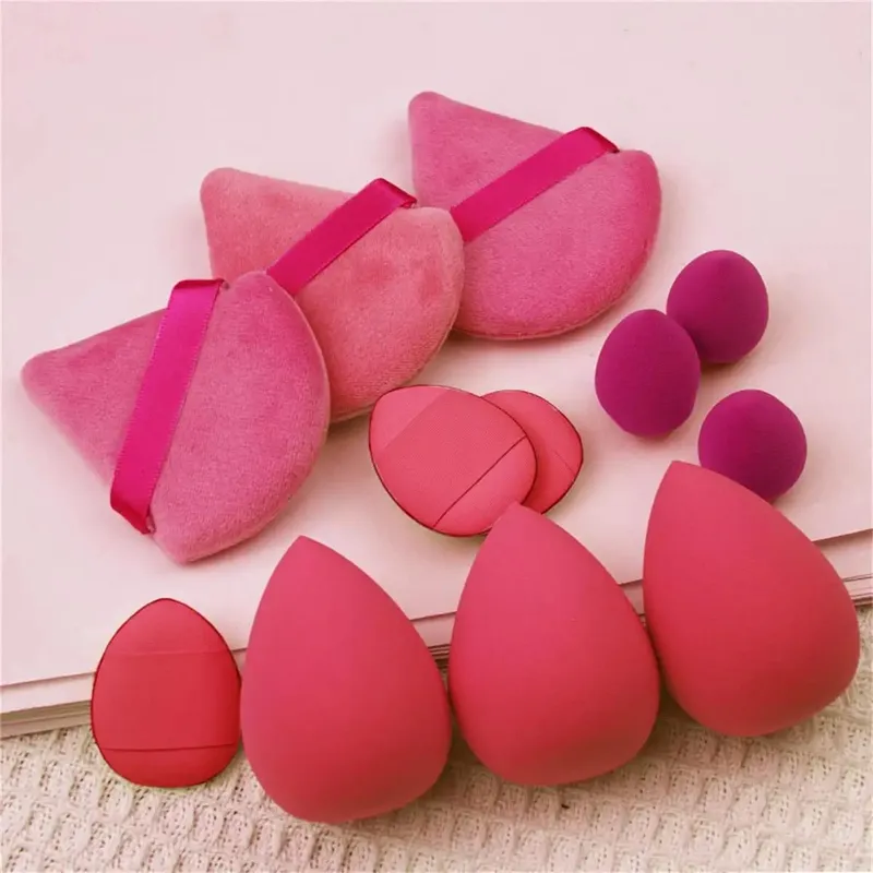 Conjunto de combinação pequeno, médio e grande de 12 peças Puff de maquiagem essencial para iniciantes