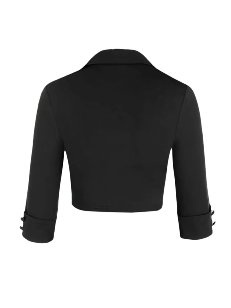 2025 conjuntos de vestidos góticos femininos cor sólida frente aberta colheita jaqueta e rendas até fivela cinta vestido cruzado roupa