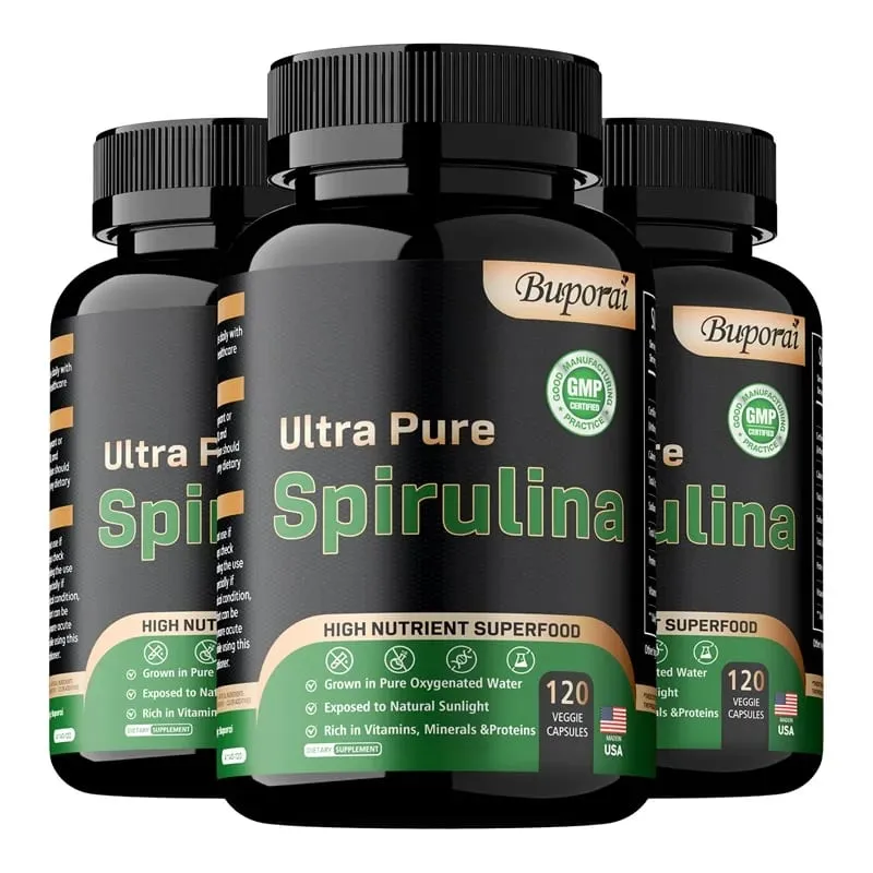 Spirulina orgânica - antioxidante cardiovascular do sistema imunológico de desintoxicação melhora a saúde digestiva