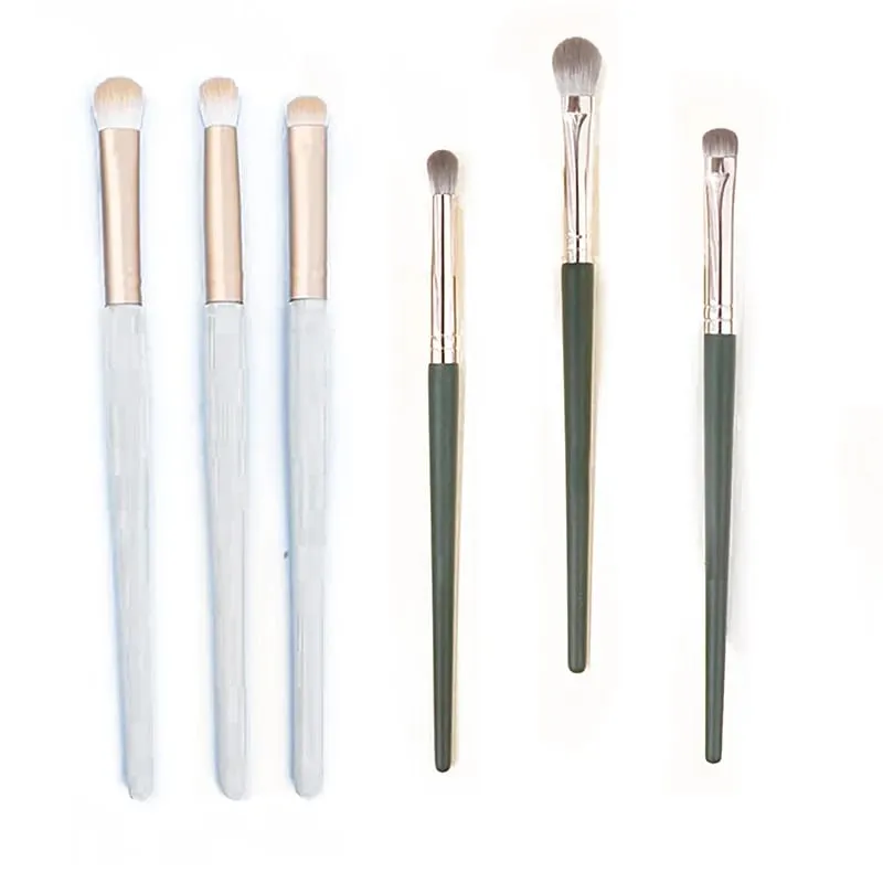 [E] 3 peças conjunto de pincéis para sombra de olho, conjunto de ferramentas cosméticas, iluminador deitado, mancha de bicho da seda, escova de cabelo macia, blush, maquiagem de beleza
