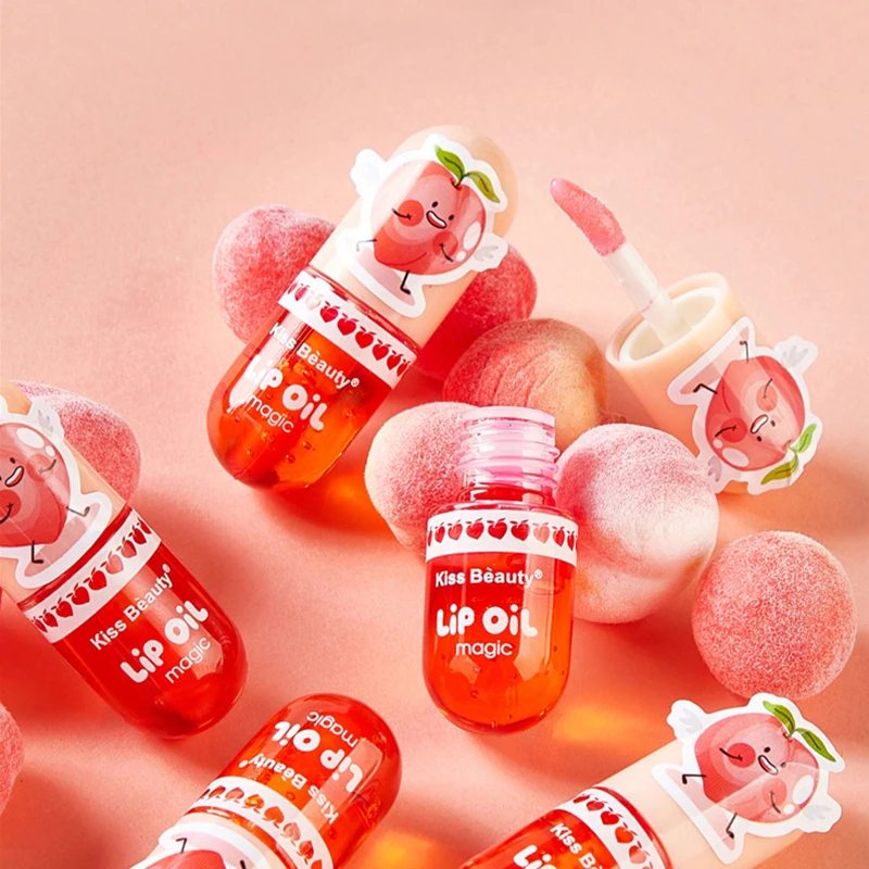 1 pçs hidratante cor mudando batons líquidos transparente pêssego lábio óleo hidratante natural lipgloss maquiagem duradoura cosméticos