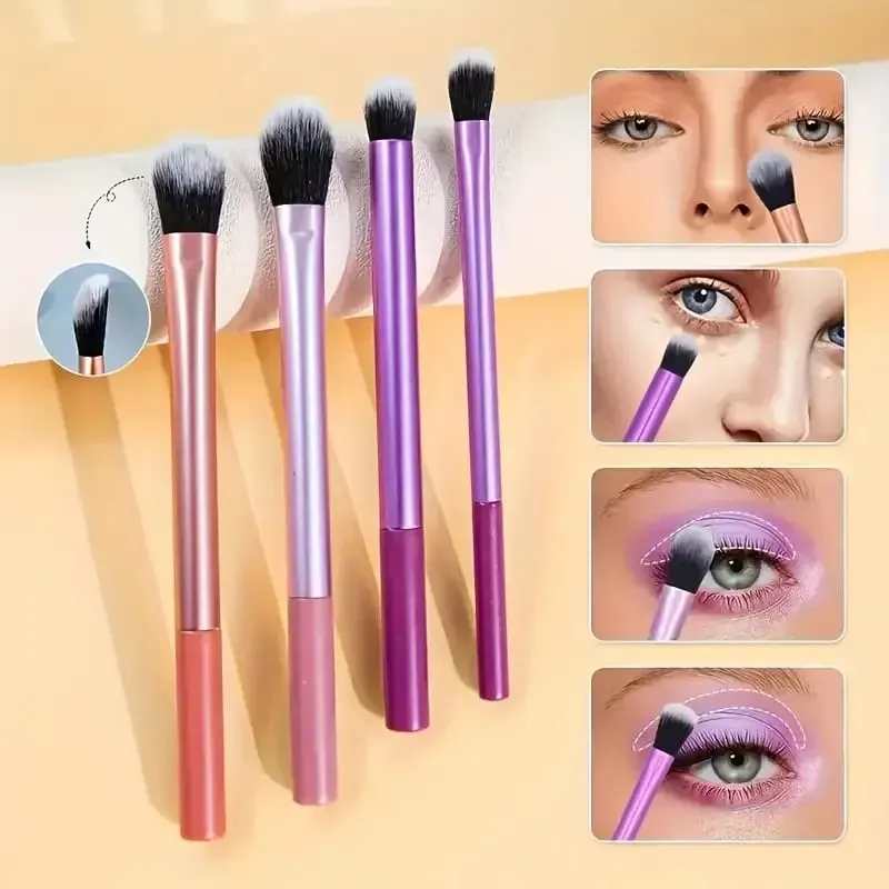 Kit de pincéis de maquiagem, 8 peças, cabelo sintético macio, pincéis de base, blush, sombra, ferramentas de maquiagem cosmética, pincel de base