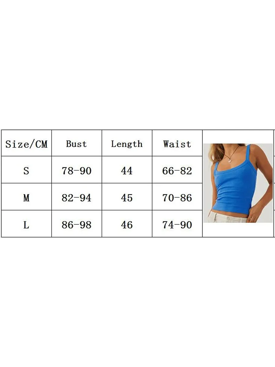 Women´s Solid Color Tank Tops Basic Vest Ribbed Sleeveless U Neck Slim Fit Cropped Tops — image 7