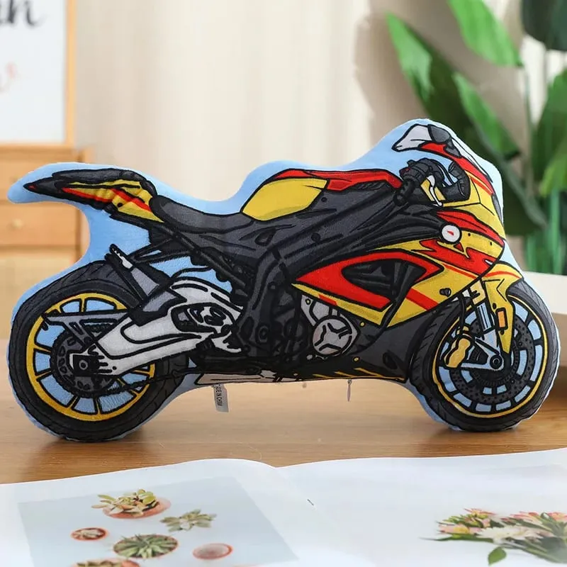 Travesseiro de pelúcia colorido para transporte público, escavadeira, tanque de moto, avião, sofá, decoração de quarto, almofada, presente masculino