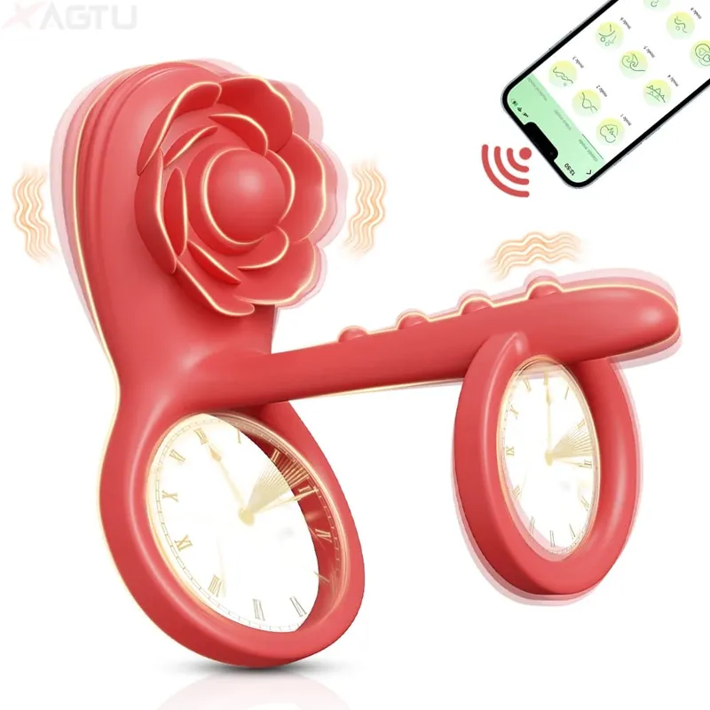 Anel peniano vibratório com controle por aplicativo, anel peniano para homens, estimulador de clitóris, vibrador para mulheres, atraso na ejaculação, brinquedo sexual para casais