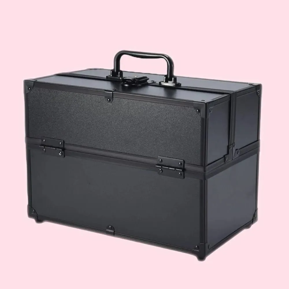 Professional Aluminum Alloy Cosmetic Case Large Capacity Multilayer Portable Storage Box Nail Tattoo Makeup Beauty Salon Supplie — image 1