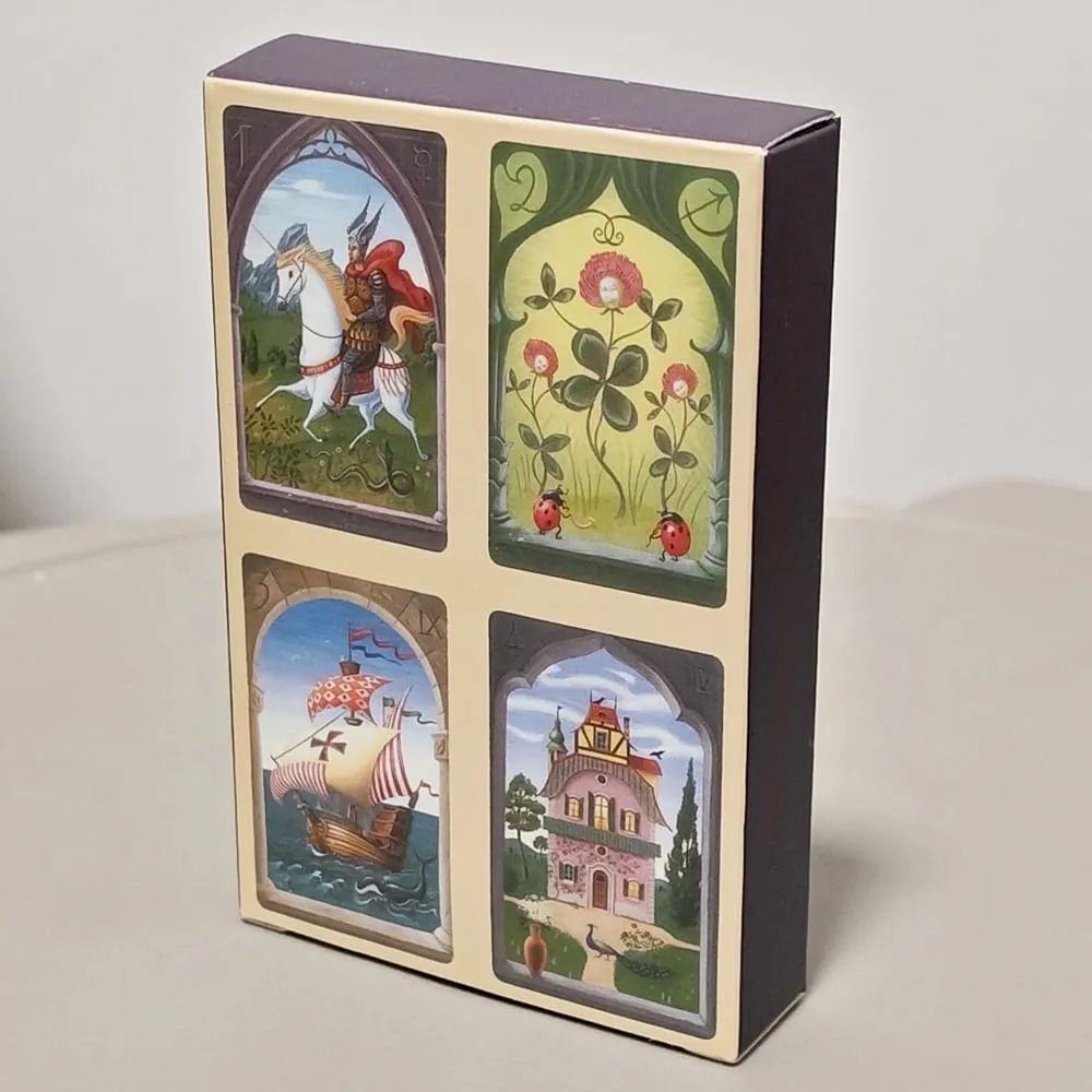 Baralho Lenormand Místico de 9*6cm impresso em cartolina de duplo relevo 350GSM 36 unidades de cartões Lenormand