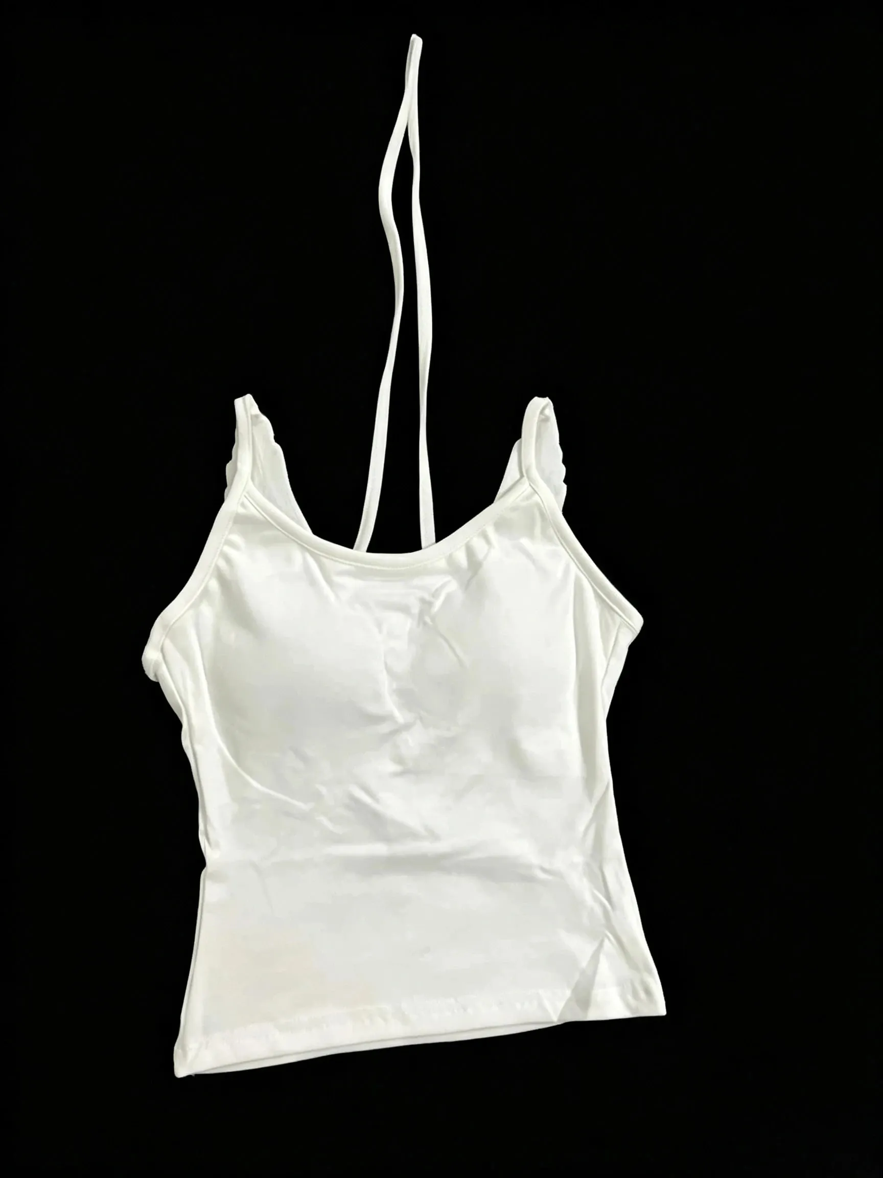 Asas de ângulo branco bordado camis y2k sexy sem mangas sem costas gravata borboleta colete fino mulher verão regata