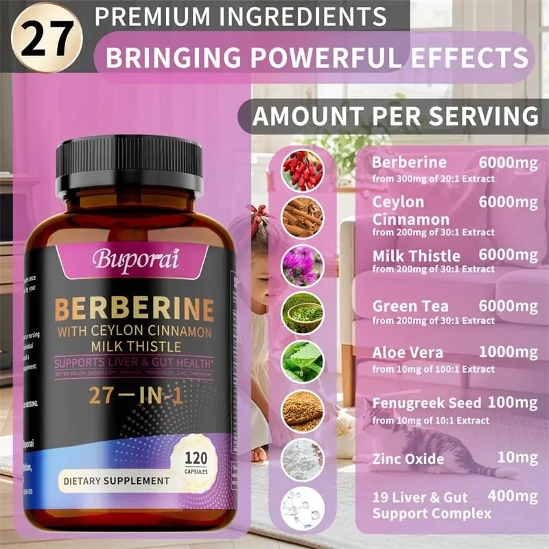 Berberine Ceylon Cinnamon Milk Thistle Supplements - Promotes Liver and Digestive Health Supports Cellular Energy and Repair — image 4