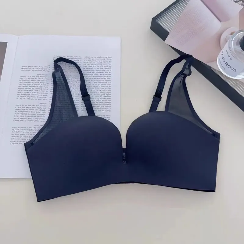 Sexy Seamless Front Button Beauty Back Push Up Lingerie Small Breast Gethering No Steel Ring Soft Comfortable Bra