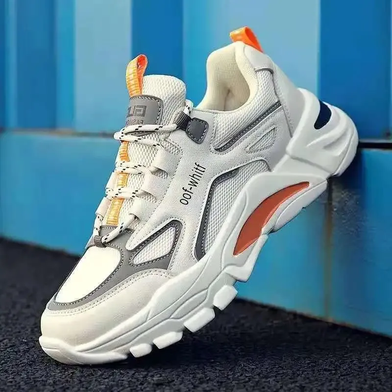 Primavera 2026 tênis de malha respirável na moda masculina casual corrida pai sapatos versátil estilo ins-nova chegada
