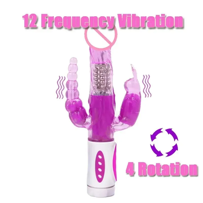 Vibrador de coelho de silicone 3 em 1, ponto G, clitóris, contas anais, estimulador, 10 modos de impulso, brinquedo sexual vibratório para mulheres — image 6