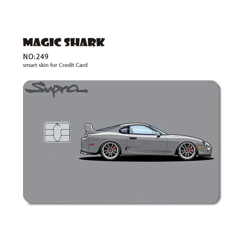 Magic Shark Dog Meme Hunter Snake Stonks 3M Matte PVC Front Sticker Film Cover Skin for Bank Debit Credit Card