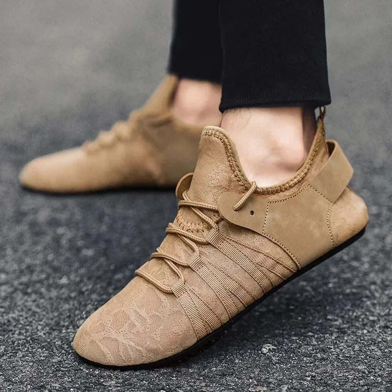 Men's Shoes Casual Flat Shoes Men Lightweight Comfortable Thin Bottom Lace Up Men Shoe Driving Walking Shoes Men Footwear