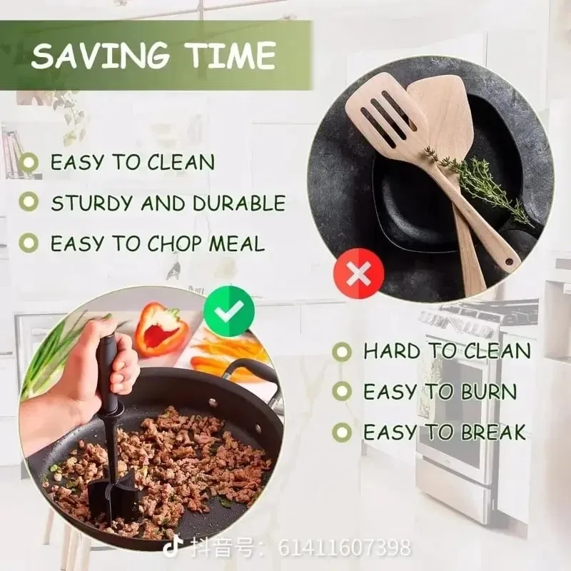 Misturador de salada de frutas manual multifuncional purê chopper batata triturador de carne antiaderente masher cozinha haste de mistura ferramentas de cozinha